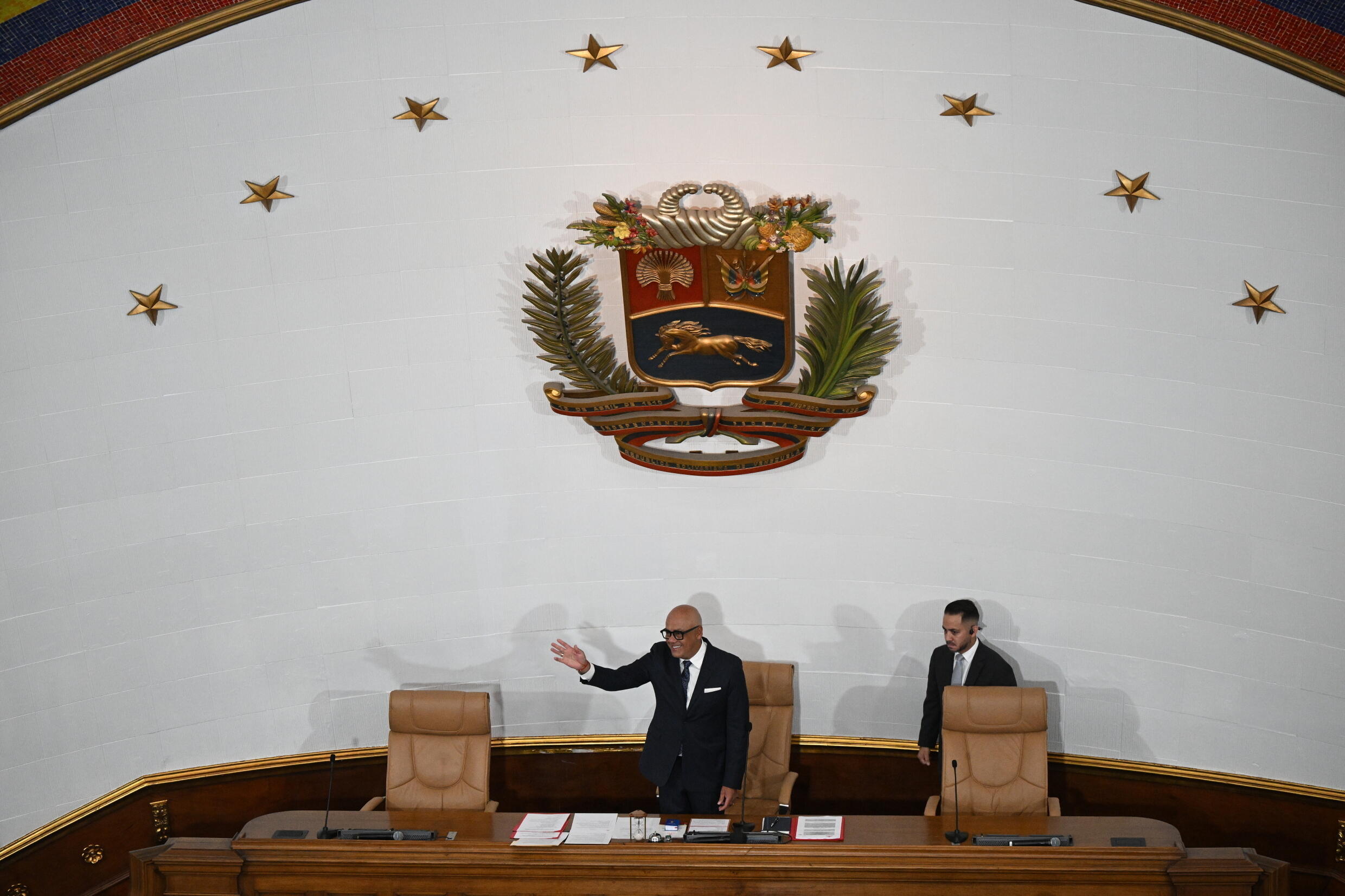 Jorge Rodriguez a été reconduit président de l'Assemblée nationale par acclamation le 5 janvier 2025.