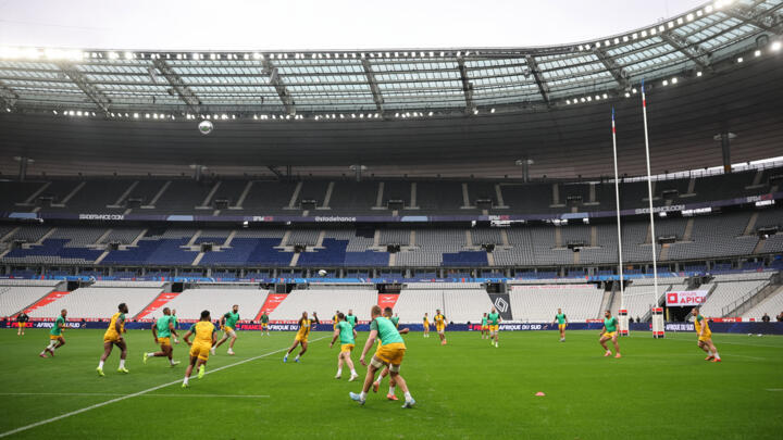 South Africa's players attend the South Africa's captain's run training session ahead of the Autumn Nations Series international rugby union test match between France and South Africa, at the Stade de