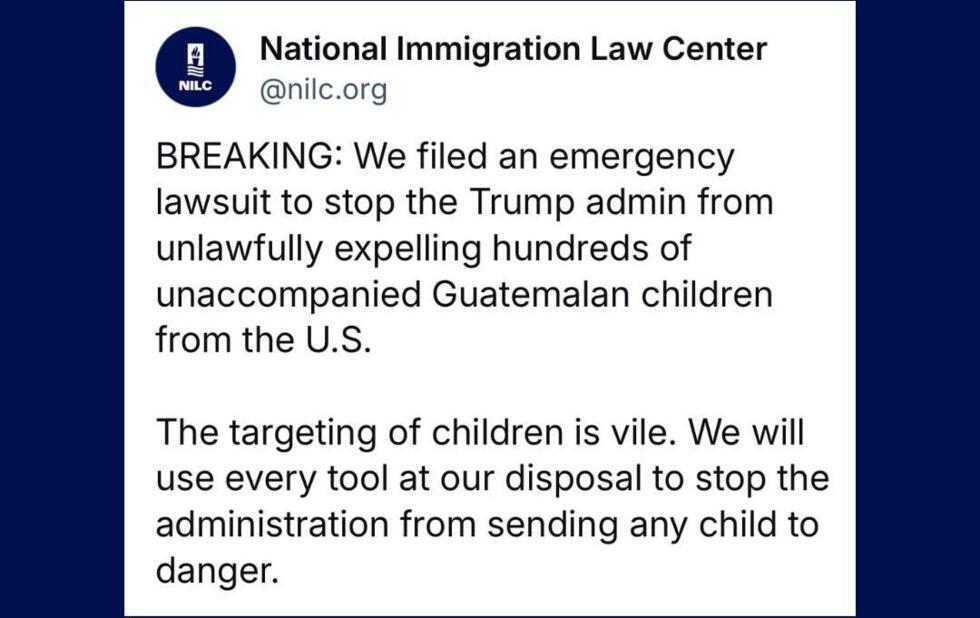 El comunicado del Centro Nacional de Derecho de Inmigración, NILC.