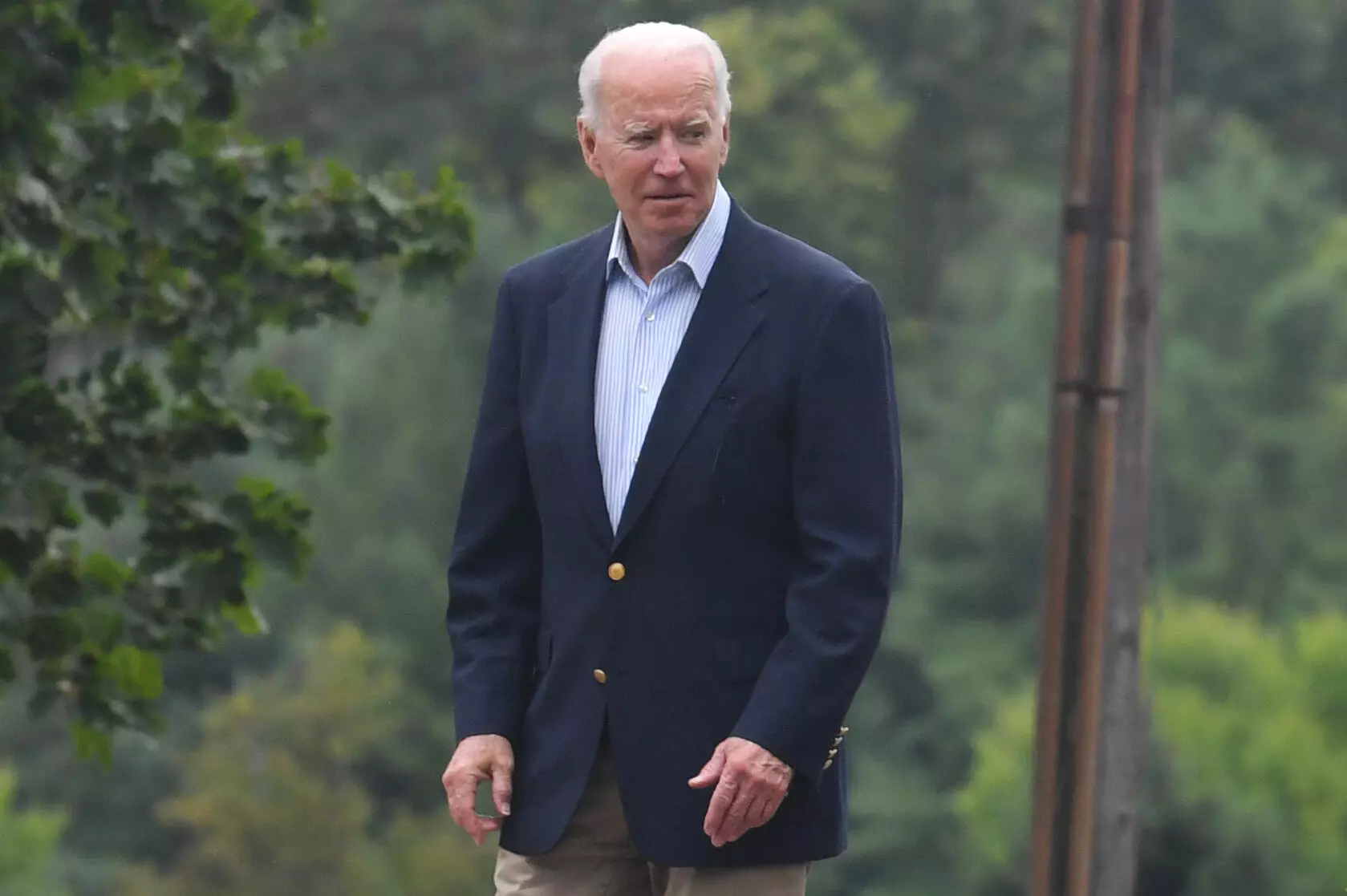 President Joe Biden, who has ordered a US withdrawal from Afghanistan, leaves a church service in Wilmington, Delaware on August 7, 2021