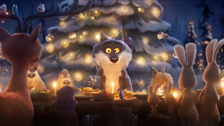 This ‘Christmas story’ features a wolf who starts cooking vegetables to be accepted by the other animals in the forest