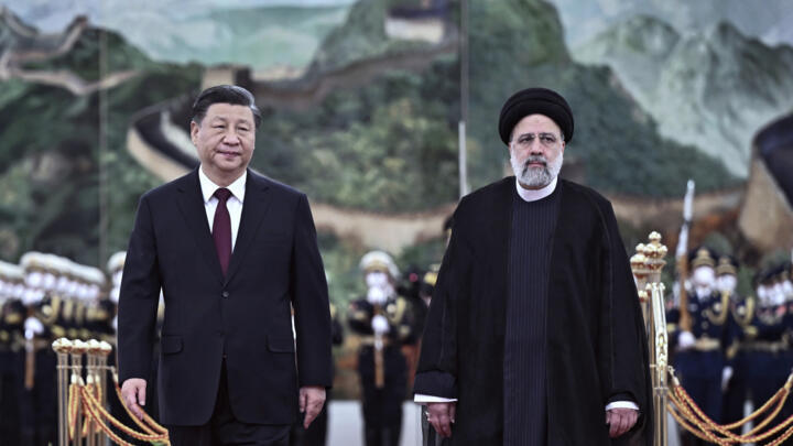 Chinese President Xi Jinping welcoming then Iranian President Ebrahim Raisi to Beijing in 2023. China has sought to nurture its relationship with Iran.