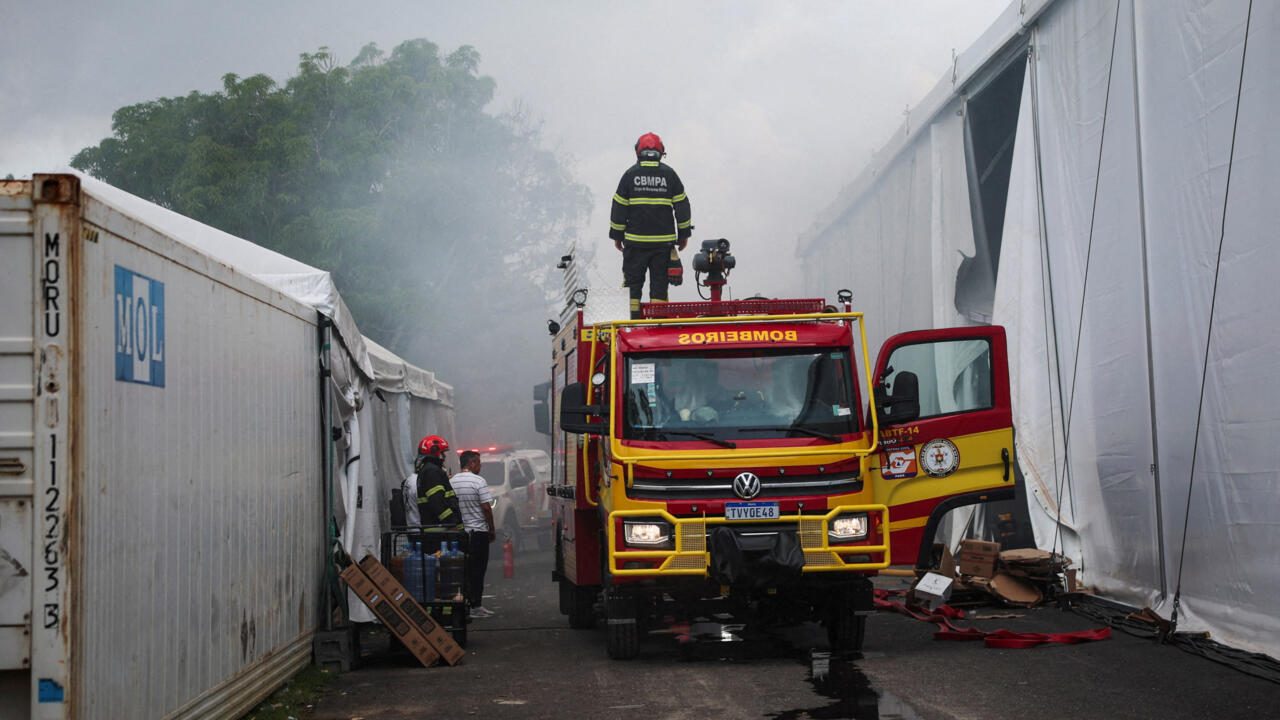 Fire breaks out at COP30 climate talks, suspending key negotiations