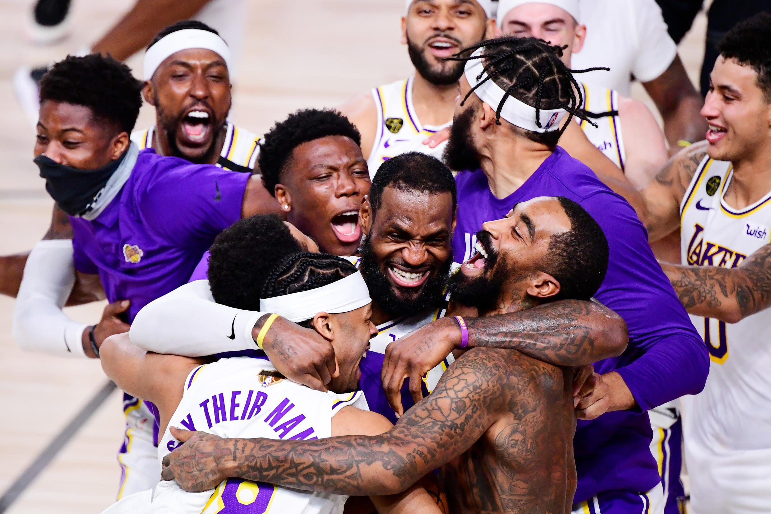 The Los Angeles Lakers clinched their first title in a decade at the NBA Finals in the Florida "Bubble".