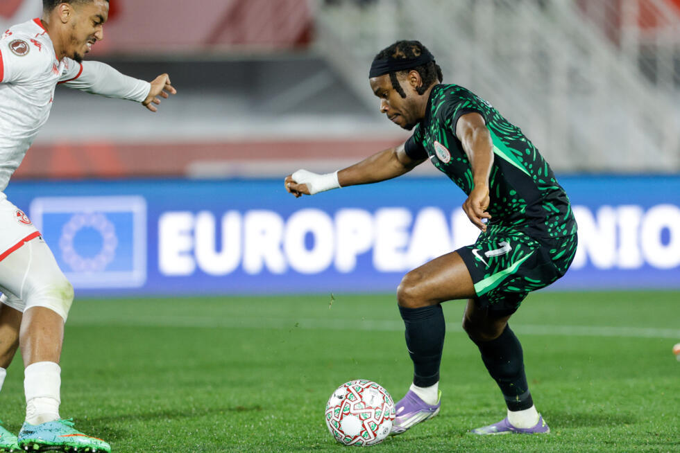 Le Nigérian Ademola Lookman lors du match de groupe de la CAN contre la Tunisie à Fez le 27 décembre 2025 au Maroc