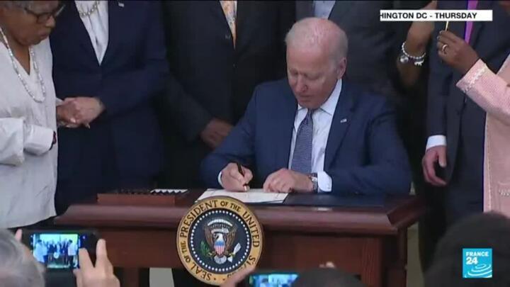 Biden signs bill, creating Juneteenth a holiday marking end of slavery