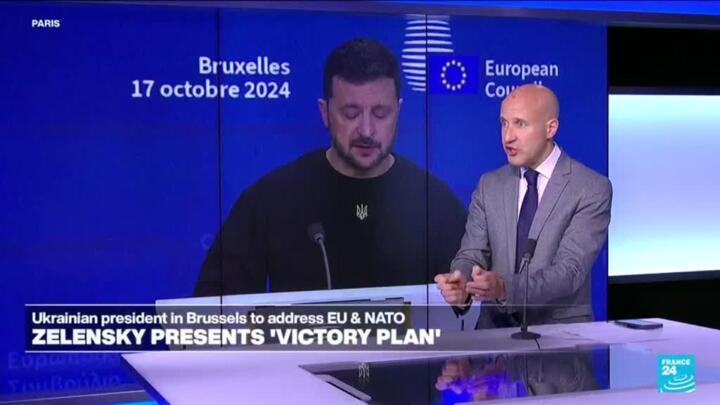 Volodymyr Zelensky presents 'victory plan' to EU and NATO in Brussels