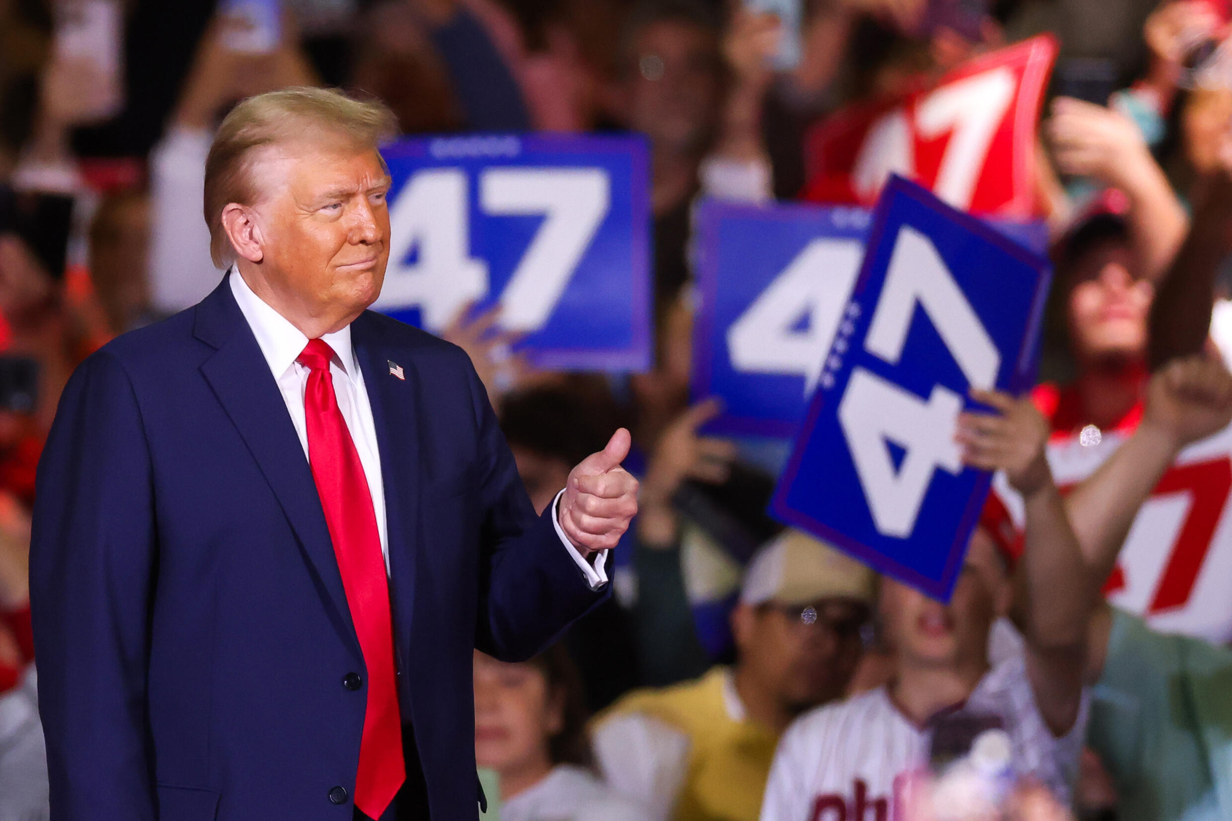 L'ancien président américain et candidat républicain Donald Trump lors d'un événement de campagne à Lancaster en Pennsylvanie, le 20 octobre 2024