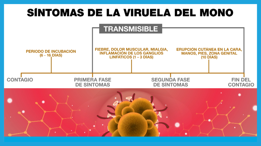 Síntomas de la viruela del mono.