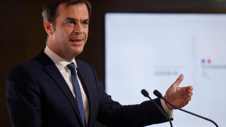 French Health Minister Olivier Véran at a press conference in Paris, April 22, 2021.