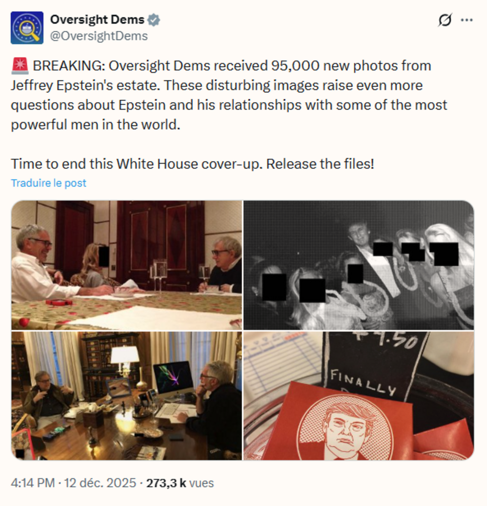 Democrats from the House Oversight Committee released 19 undated photos taken at Epstein's estate, on December 12, 2025