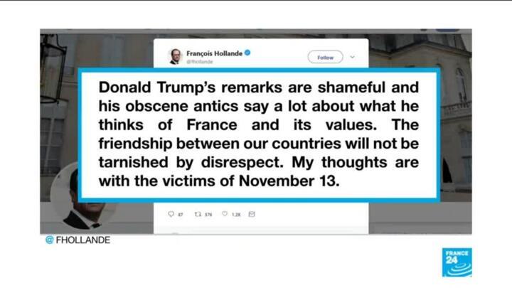 France condemns Trump’s statements at the NRA