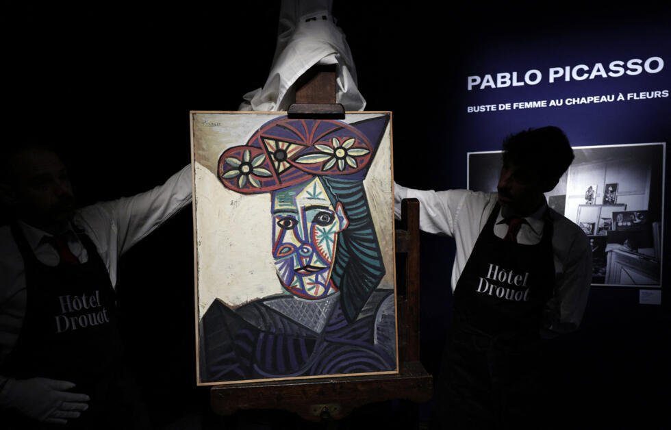 The rediscovered portrait of Dora Maar, signed Picasso, unveiled on September 18, 2025 at the Hôtel Drouot in Paris.