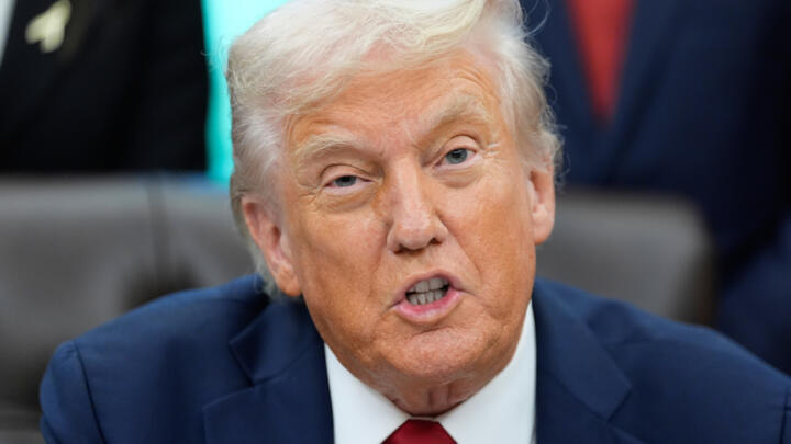 President Donald Trump speaks in the Oval Office of the White House, on September 30, 2025, in Washington.