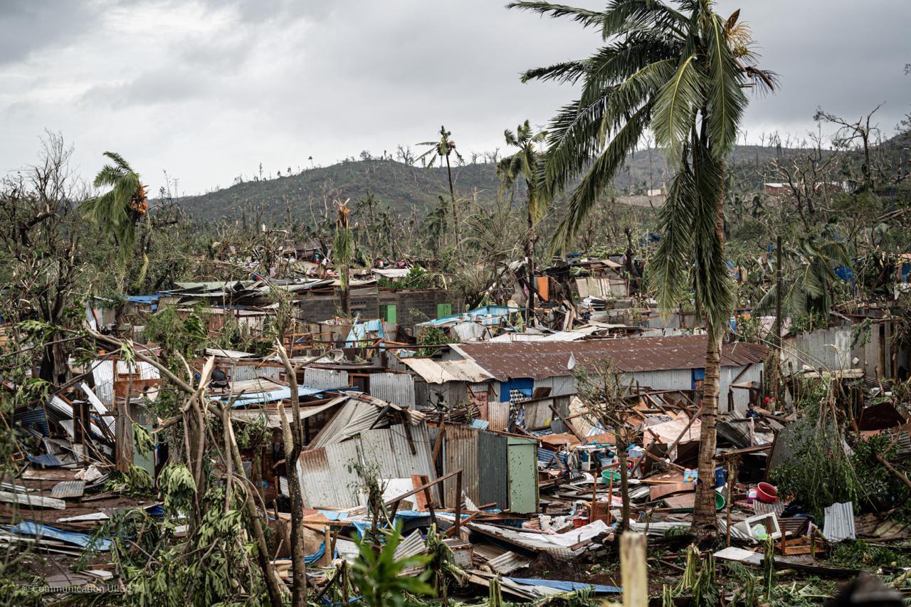 Des habitations détruites par le cyclone Chido, le 15 décembre 2024.