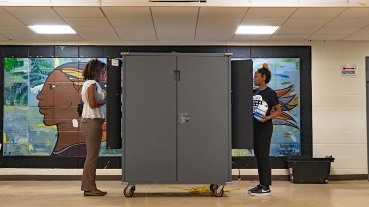 Voters cast their ballots in the Georgia primaries in Atlanta on May 24, 2022.