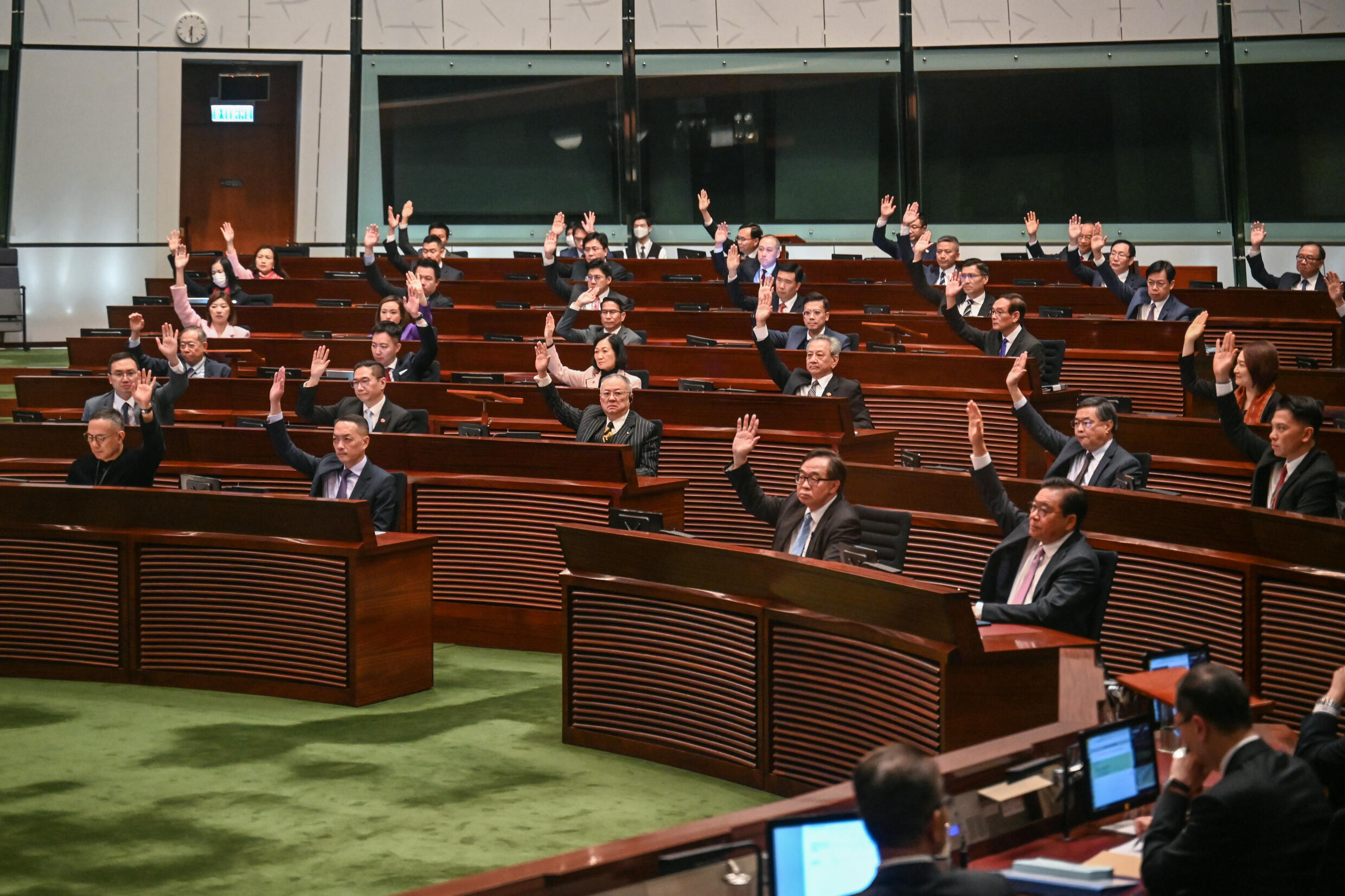 Vote de l'article 23 de la loi sur la sécurité nationale, le 19 mars 2024 à Hong Kong