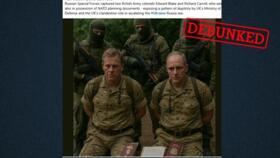 This image posted on August 3, 2025 on a pro-Russian site is supposed to show the capture of two British officers by Russia. The image, however, was AI-generated.
