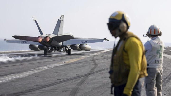 US fighter jets take off before striking Islamic State group targets in Somalia on February 1, 2025.