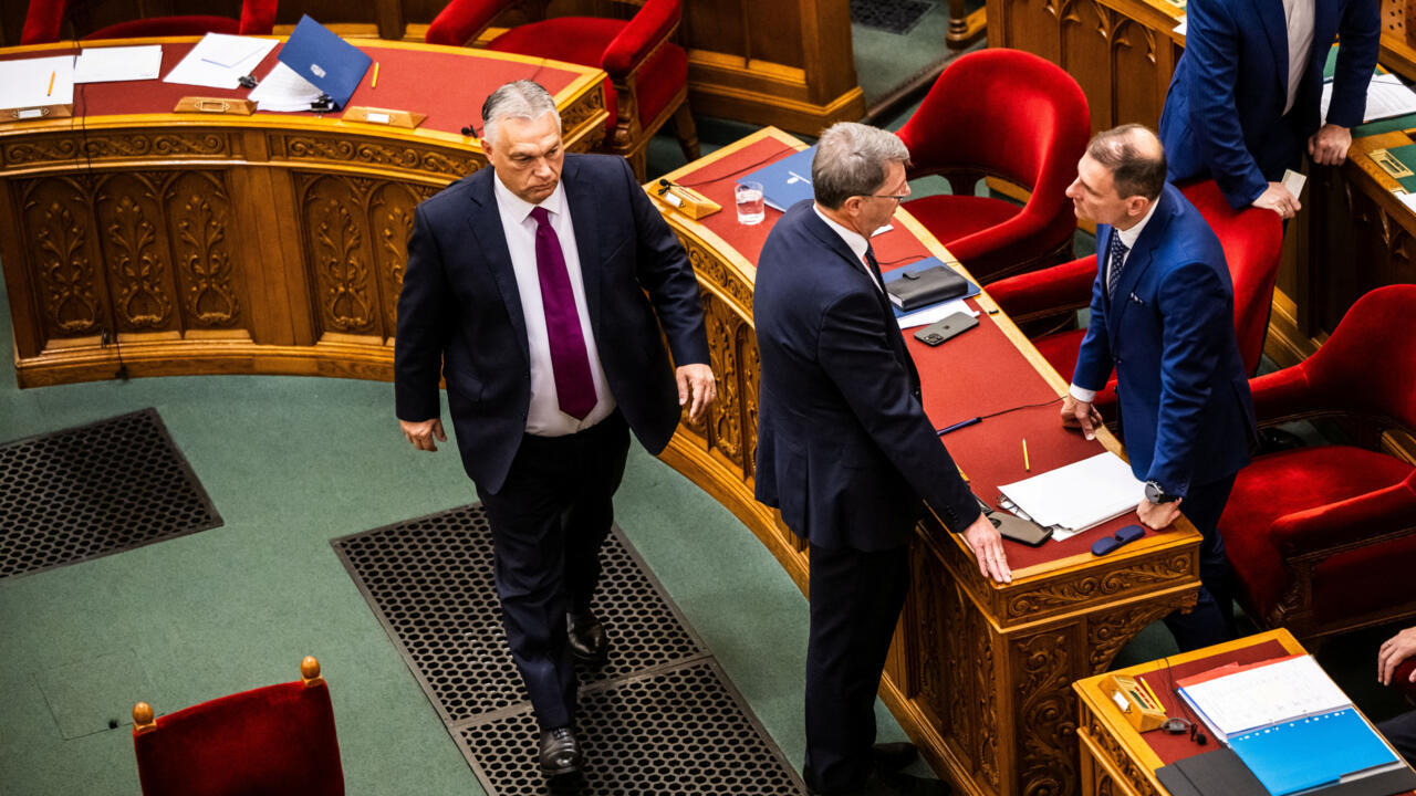 Le Premier ministre hongrois Viktor Orban au Parlement hongrois à Budapest, le 20 mai 2025.