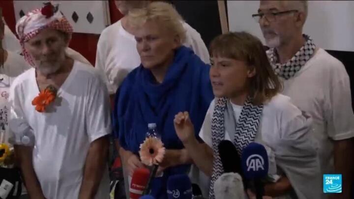 Greta Thunberg lands in Greece among expelled Gaza flotilla activists