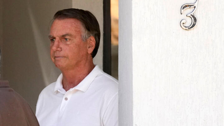 Former president Jair Bolsonaro photographed at his home where he is under house arrest, in Brasilia, Brazil.