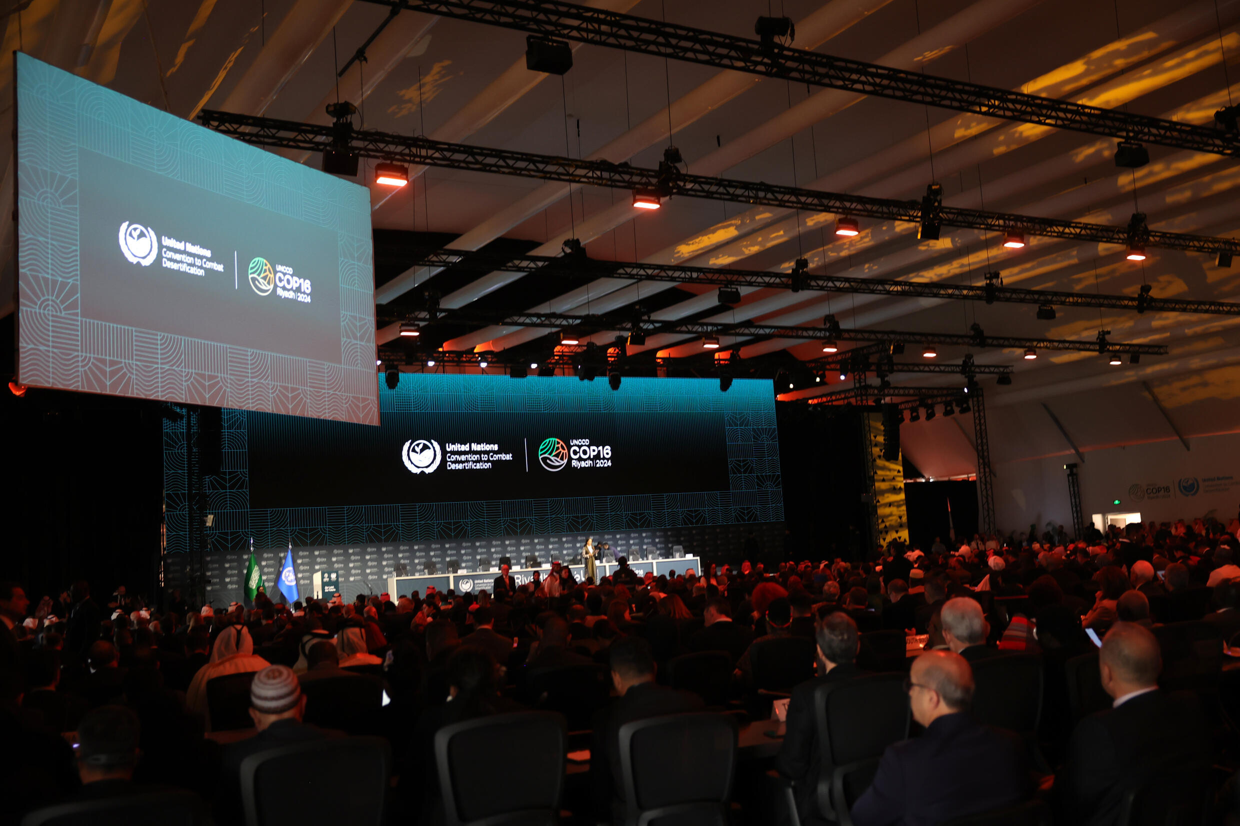 La session d'ouverture de la COP16 sur la désertification et la dégradation des terres, le 2 décembre 2024 à Riyad, en Arabie saoudite.