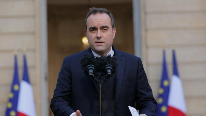 France's Prime Minister Sebastien Lecornu delivers a statement at the Hotel Matignon, in Paris, France, on November 24, 2025.