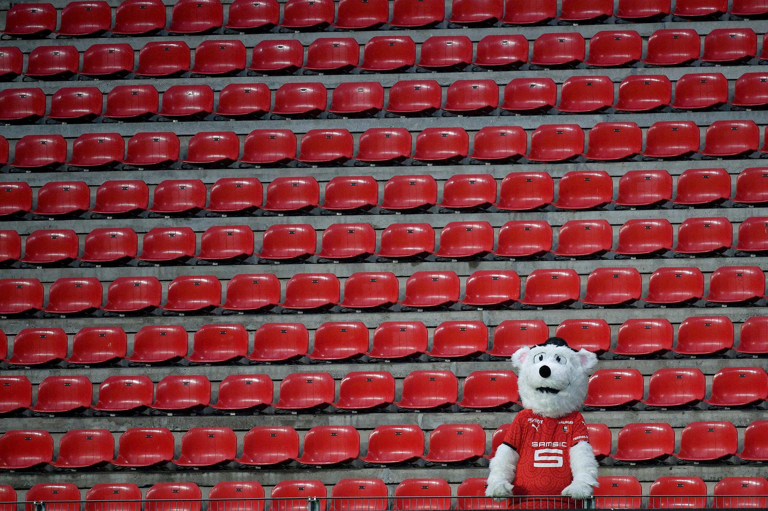 A fixture of 2020: emty stands at Rennes' Roazhon Park.