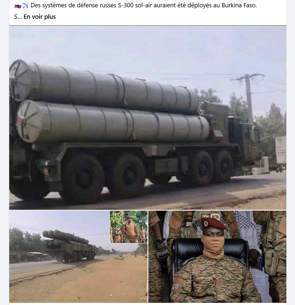 Ces photos de lanceurs de missiles S-300 publiée le 14 janvier 2026 ont été générées par IA.