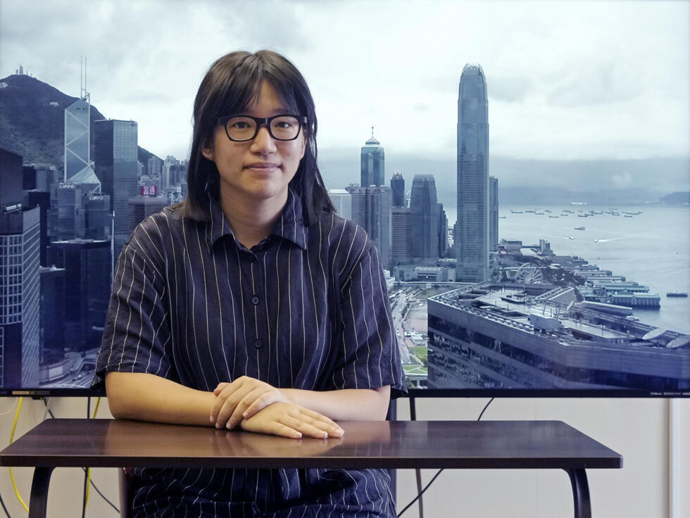 Chow Hang-tung poses after an interview in Hong Kong on May 24, 2021.