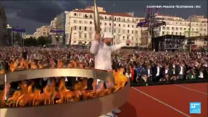 Paris 2024 Olympics: torchbearers in Marseille kick off the flame's journey across France