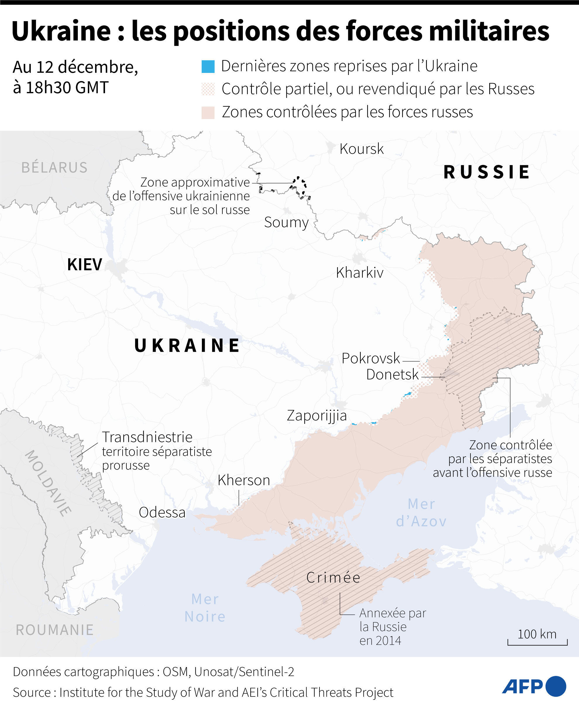 Ukraine : les positions des forces militaires.