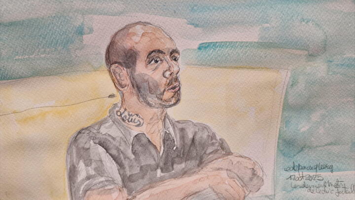 A sketch of Cedric Jubillar on October 17, 2025.