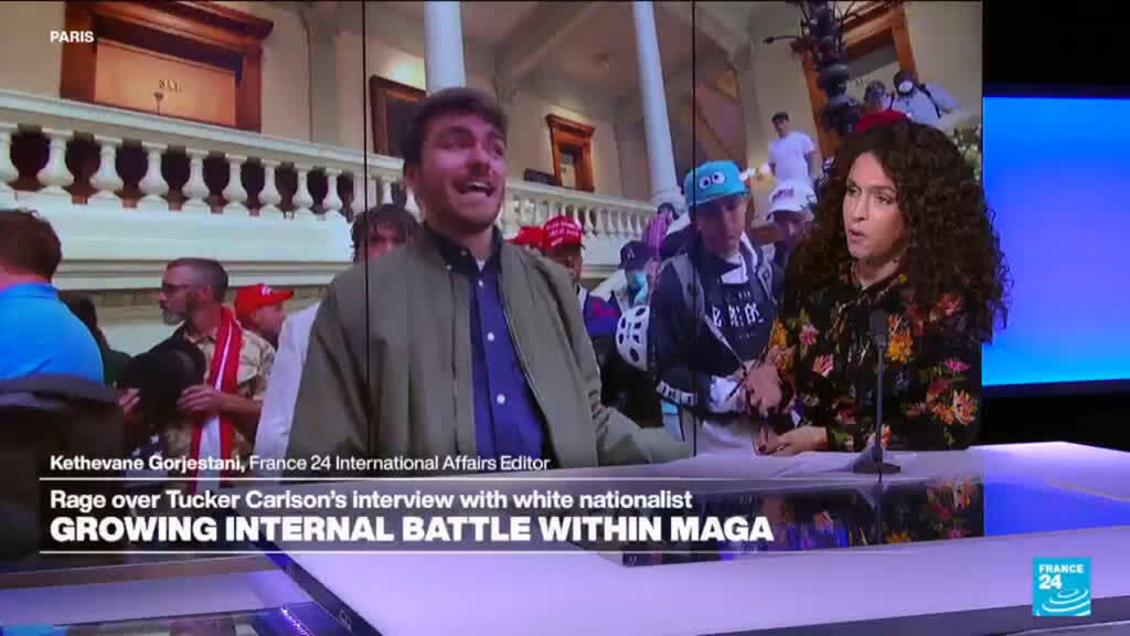 Debate over Carlson’s interview highlights internal conservative tensions regarding nationalism