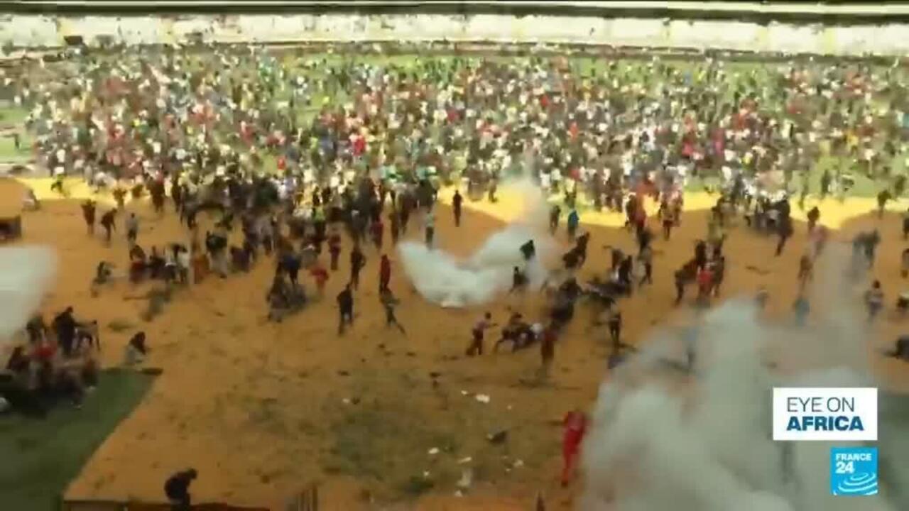 Kenya police fire at mourners after violence erupts at viewing of body of ex-Premier Odinga