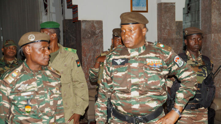 General Abdourahmane Tiani, who was declared the new head of state of Niger following a military coup, arrives to meet with ministers in Niamey, Niger on July 28, 2023.