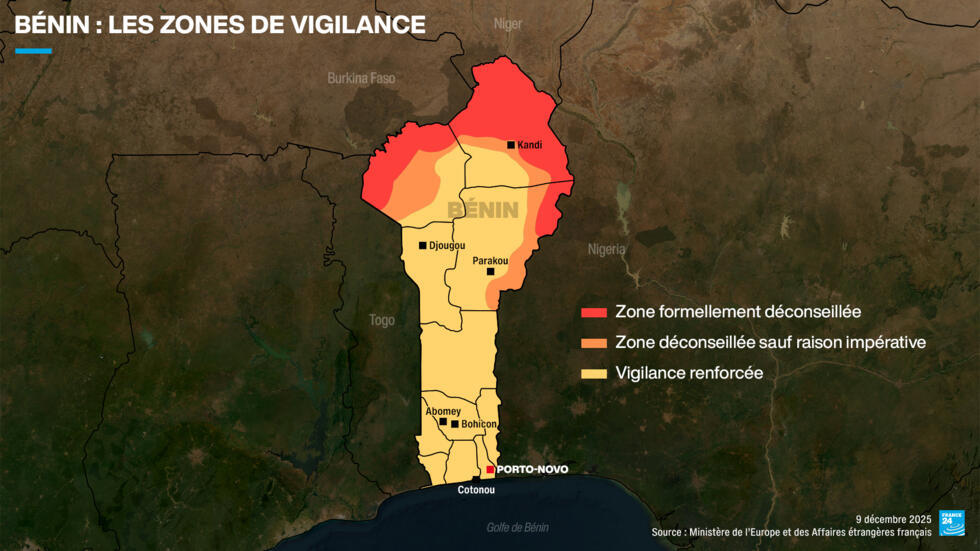 Carte du Bénin disponible sur le site France Diplomatie.