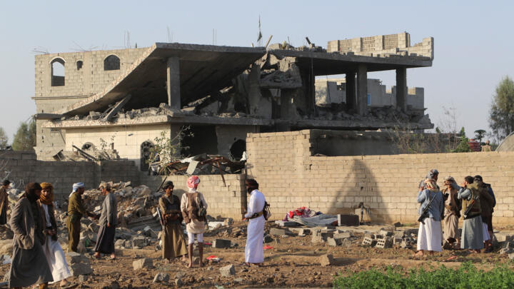 A house hit by a US strike in Saada, Yemen, on March 16, 2025.